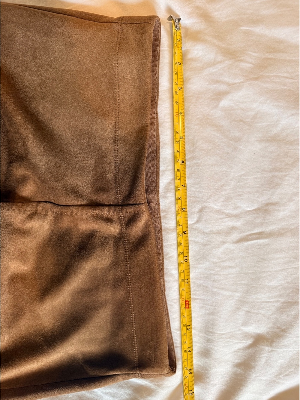 NWT* Max studio London brown camel faux suede midi skirt stretchy size medium - Picture 5 of 9
